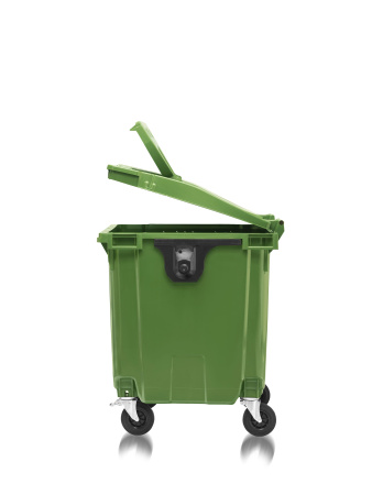 Мусорный контейнер 1100Л крышка в крышке зеленый