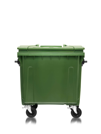 Мусорный контейнер 1100Л крышка в крышке зеленый