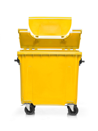 Мусорный контейнер  770Л крышка в крышке желтый