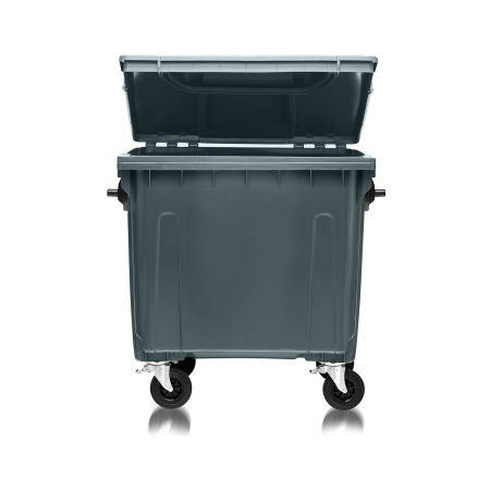 Мусорный контейнер 1100Л крышка в крышке серый