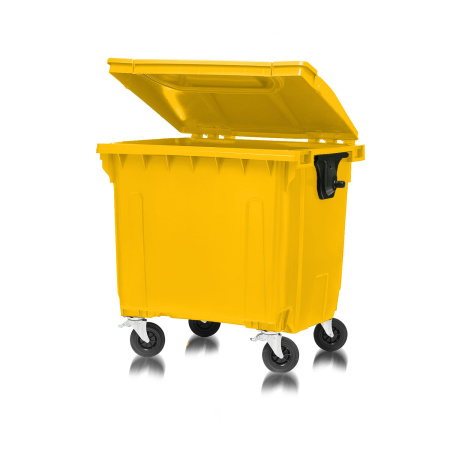 Мусорный контейнер 1100Л крышка в крышке желтый 