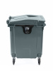 Мусорный контейнер 1100Л со сплошной крышкой серый
