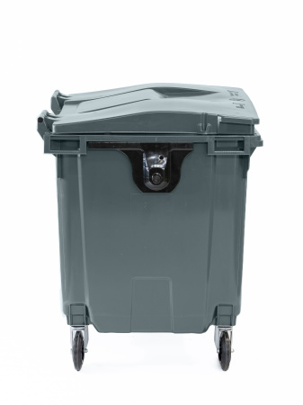 Мусорный контейнер 1100Л со сплошной крышкой серый