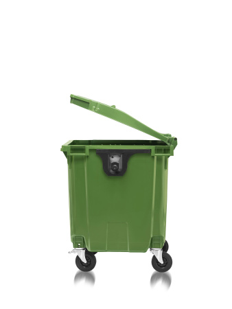 Мусорный контейнер 1100Л крышка в крышке зеленый