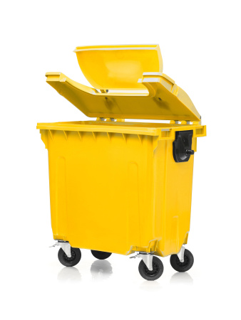 Мусорный контейнер  770Л крышка в крышке желтый