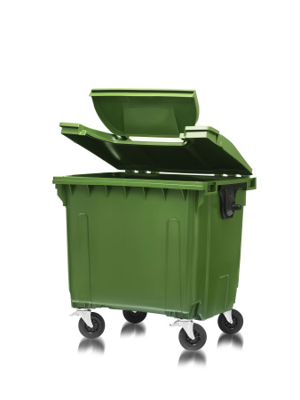 Мусорный контейнер 1100Л крышка в крышке зеленый