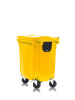 Мусорный контейнер 770Л со сплошной крышкой желтый 