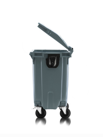 Мусорный контейнер 770Л со сплошной крышкой серый 