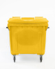 Мусорный контейнер 1100Л со сплошной крышкой желтый