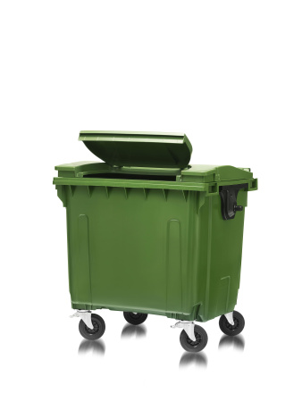 Мусорный контейнер 1100Л крышка в крышке зеленый