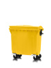Мусорный контейнер 770Л со сплошной крышкой желтый 