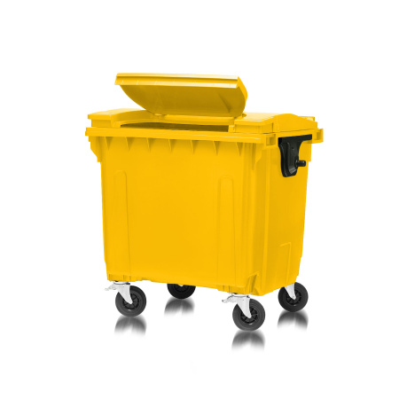 Мусорный контейнер 1100Л крышка в крышке желтый 