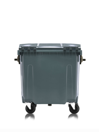 Мусорный контейнер 770Л со сплошной крышкой серый 