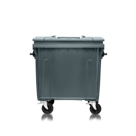 Мусорный контейнер 1100Л крышка в крышке серый