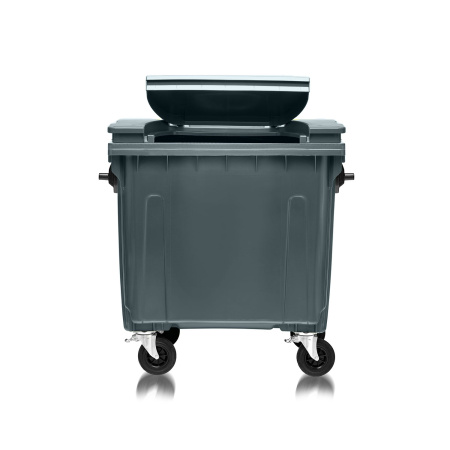 Мусорный контейнер 1100Л крышка в крышке серый