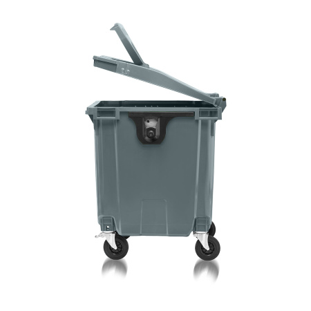 Мусорный контейнер 1100Л крышка в крышке серый