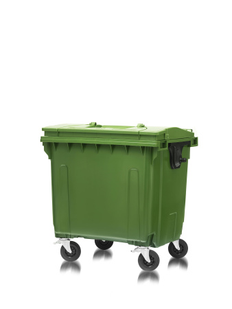 Мусорный контейнер 1100Л крышка в крышке зеленый