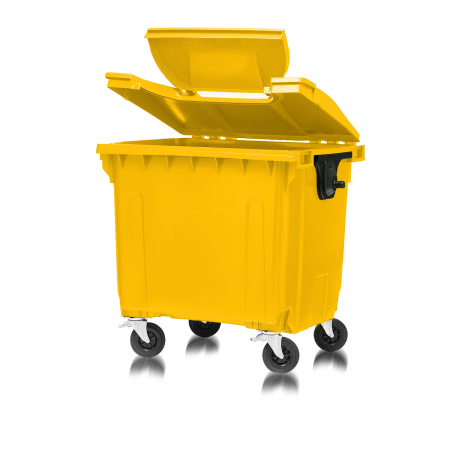 Мусорный контейнер 1100Л крышка в крышке желтый 