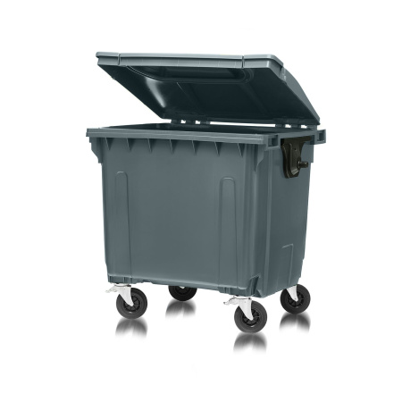 Мусорный контейнер 1100Л крышка в крышке серый