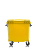 Мусорный контейнер 770Л со сплошной крышкой желтый 