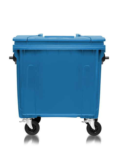 Мусорный контейнер 1100Л крышка в крышке синий