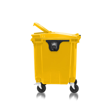Мусорный контейнер 1100Л крышка в крышке желтый 