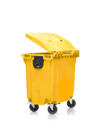 Мусорный контейнер  770Л крышка в крышке желтый