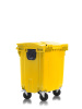 Мусорный контейнер 770Л со сплошной крышкой желтый 
