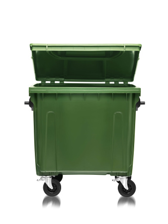 Мусорный контейнер 1100Л крышка в крышке зеленый