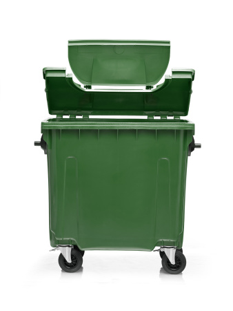 Мусорный контейнер 770Л крышка в крышке зеленый
