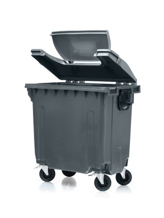 Мусорный контейнер 770Л крышка в крышке серый