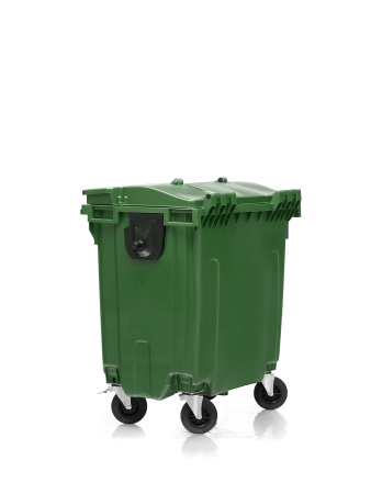 Мусорный контейнер 770Л крышка в крышке зеленый
