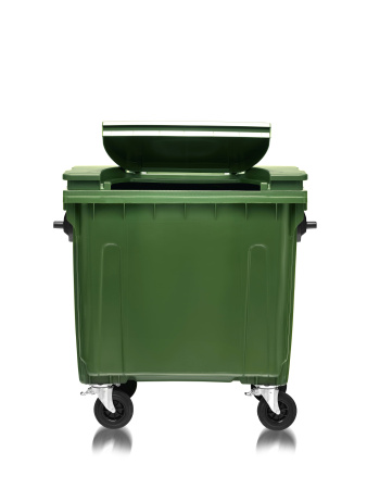 Мусорный контейнер 1100Л крышка в крышке зеленый