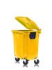 Мусорный контейнер 770Л со сплошной крышкой желтый 