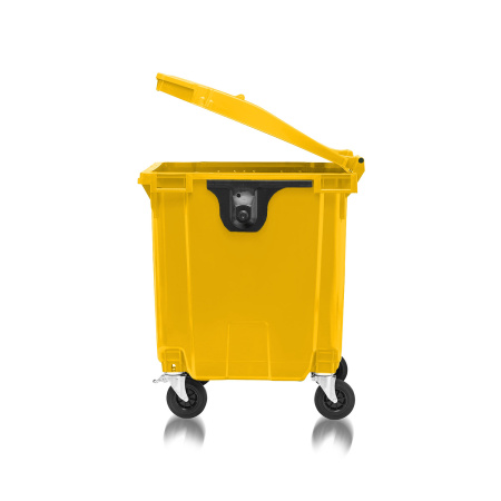 Мусорный контейнер 1100Л крышка в крышке желтый 