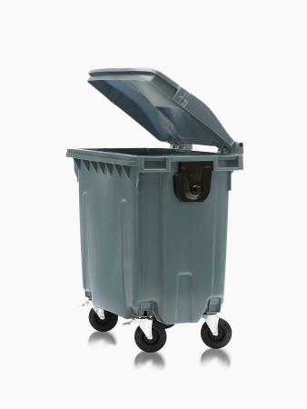 Мусорный контейнер 770Л со сплошной крышкой серый 