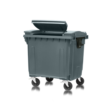 Мусорный контейнер 1100Л крышка в крышке серый